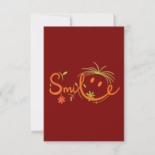 Remerciements Carte de remerciement Smile Brush Style Line Art