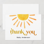 Remerciements Carte de remerciement Sunshine (Devant / Derrière)