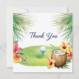 Remerciements Carte de remerciement sur le thème du golf à Hawaï