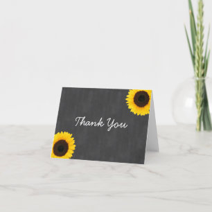 Remerciements Carte de remerciement tableau noir tournesol
