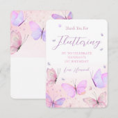 Remerciements Carte de remerciement thème papillon (Devant / Derrière)