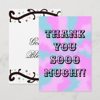 Remerciements Carte de remerciement tie‑dye lumineuse