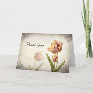 Remerciements Carte de remerciement Tulipe Perroquet Rose