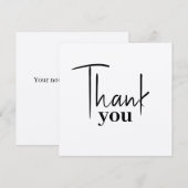 Remerciements Carte de remerciement typographique moderne (Devant / Derrière)