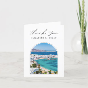 Remerciements Carte de remerciement vierge avec photo de Mykonos