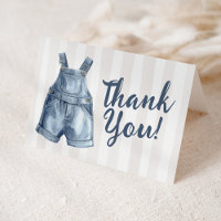 Carte de remerciement vierge bébé en jean bleu
