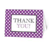 Remerciements Carte de remerciement violet à pois