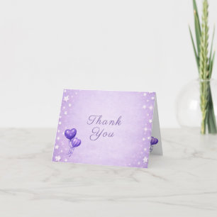 Remerciements Carte de remerciement violette - Thème célébration
