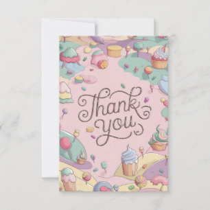 Remerciements Carte de remerciement Wishes Kids Candyland