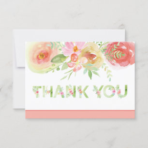 Remerciements Carte de remerciements, Fleurs d'aquarelle printan