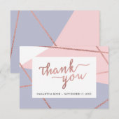 Remerciements Carte de remerciements, or Rose (Devant / Derrière)