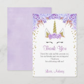 Remerciements Carte de remerciements, pourpre et or (Devant / Derrière)