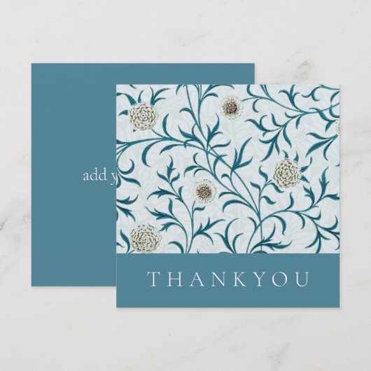 Remerciements Carte de remerciements: WILLIAM MORRIS : CONCEPTIO (Devant / Derrière)