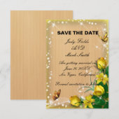 Remerciements Carte de rendez-vous Rustique Fleur Jaune Papillon (Devant / Derrière)