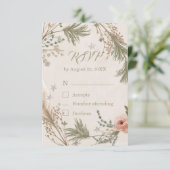 Remerciements Carte de réponse bohème hivernale rustique avec br (Debout devant)