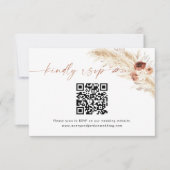 Remerciements Carte de réponse de code QR | Carte RSVP Boho Wedd (Devant)