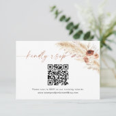 Remerciements Carte de réponse de code QR | Carte RSVP Boho Wedd (Debout devant)