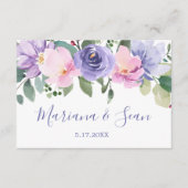 Remerciements Carte de réponse de code QR de mariage floral viol (Devant)