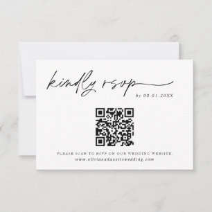 Remerciements Carte de réponse de code QR Mariage minimaliste