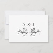 Remerciements Carte de réponse de mariage à monogramme simple él (Dos)