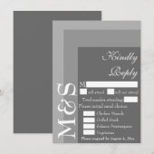 Remerciements Carte de réponse de mariage chic moderne gris écri (Devant / Derrière)