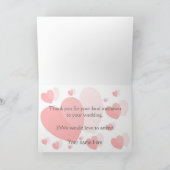 Remerciements Carte de réponse de mariage Cœurs roses (Intérieur)