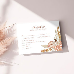 Remerciements Carte de réponse de mariage en herbe de Pampas flo