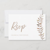 Remerciements Carte de réponse de mariage moderne boho avec code (Devant)