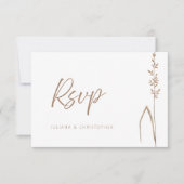 Remerciements Carte de réponse de mariage moderne Boho avec code (Devant)