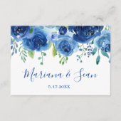 Remerciements Carte de réponse du code QR du Mariage bleu de la (Devant)