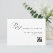 Remerciements Carte de réponse QR code de mariage à calligraphie (Debout devant)