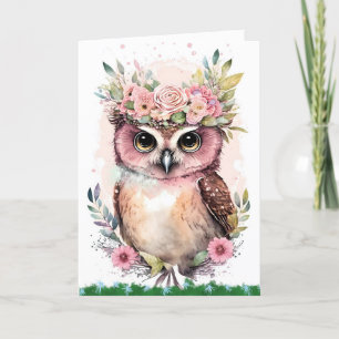 Remerciements Carte de retraite pour les femmes avec hibou