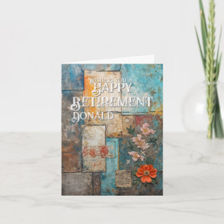 Remerciements Carte de retraite vintage avec art de collage flor