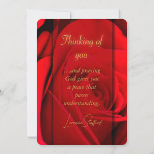 Remerciements Carte de Rose Rouge Romantique pour Vous