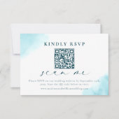 Remerciements Carte de RSVP QR Code pour mariage sur la plage (Devant)