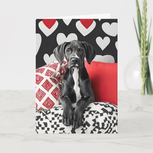Remerciements Carte de Saint-Valentin Great Dane Puppy (Devant)