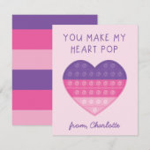 Remerciements Carte de Saint-Valentin Heart Pop (Devant / Derrière)