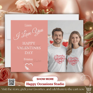 Remerciements Carte de Saint-Valentin moderne - Corail doux