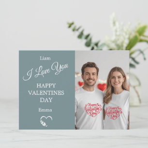 Remerciements Carte de Saint-Valentin moderne - Gris ardoise