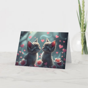 Remerciements Carte de Saint-Valentin Romantique pour Chat