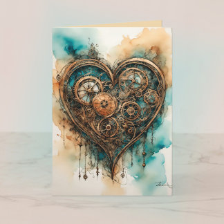 Remerciements Carte de Saint-Valentin Steampunk Love