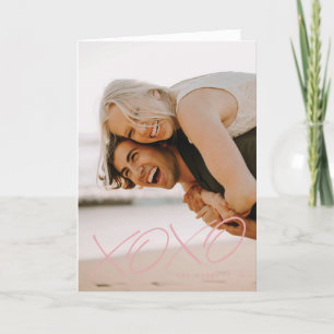 Remerciements Carte de Saint-Valentin XOXO encastrée - rose