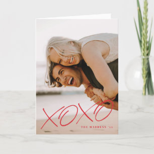 Remerciements Carte de Saint-Valentin XOXO encastrée - Rouge