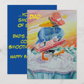 REMERCIEMENTS CARTE DE SALUBRITÉ FÊTE DES PÈRES FUNNY.  (Devant / Derrière)