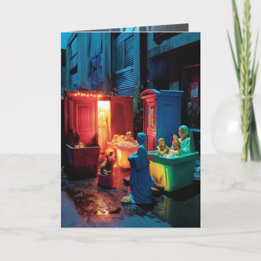 Remerciements Carte de scène de Noël kitsch (Devant)