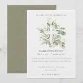 Remerciements Carte de service commémorative Eucalyptus Ferme Fa (Devant / Derrière)