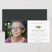 Remerciements Carte de service commémorative photo de l'élégante (Devant / Derrière)