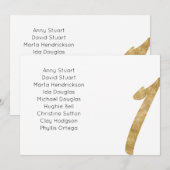 Remerciements Carte de siège Mariage Gold table 1 (Devant / Derrière)