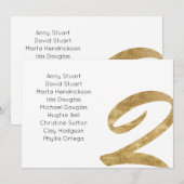 Remerciements Carte de siège Mariage Gold Table 2 (Devant / Derrière)
