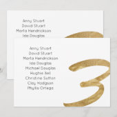 Remerciements Carte de siège Mariage Gold table 3 (Devant / Derrière)